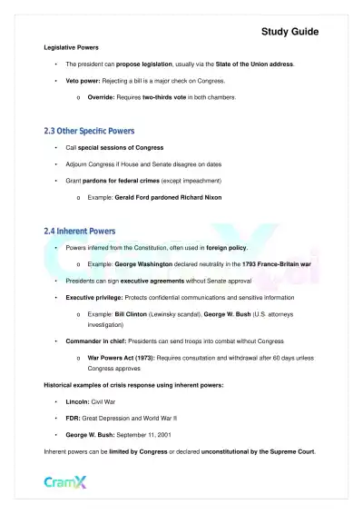 American Government - The President - Page 3 preview image