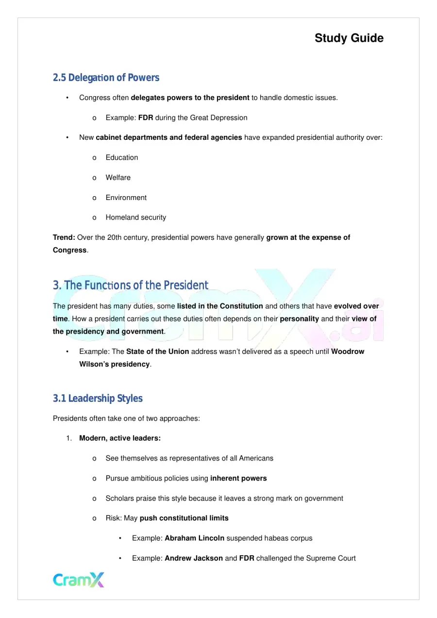 American Government - The President, page 4