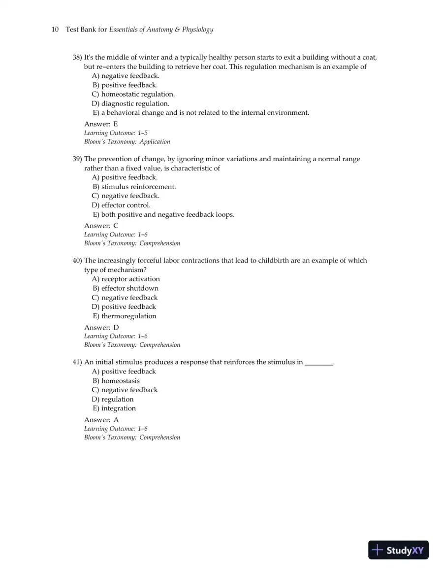Test Bank for Essentials of Anatomy and Physiology , 7th Edition, page 13