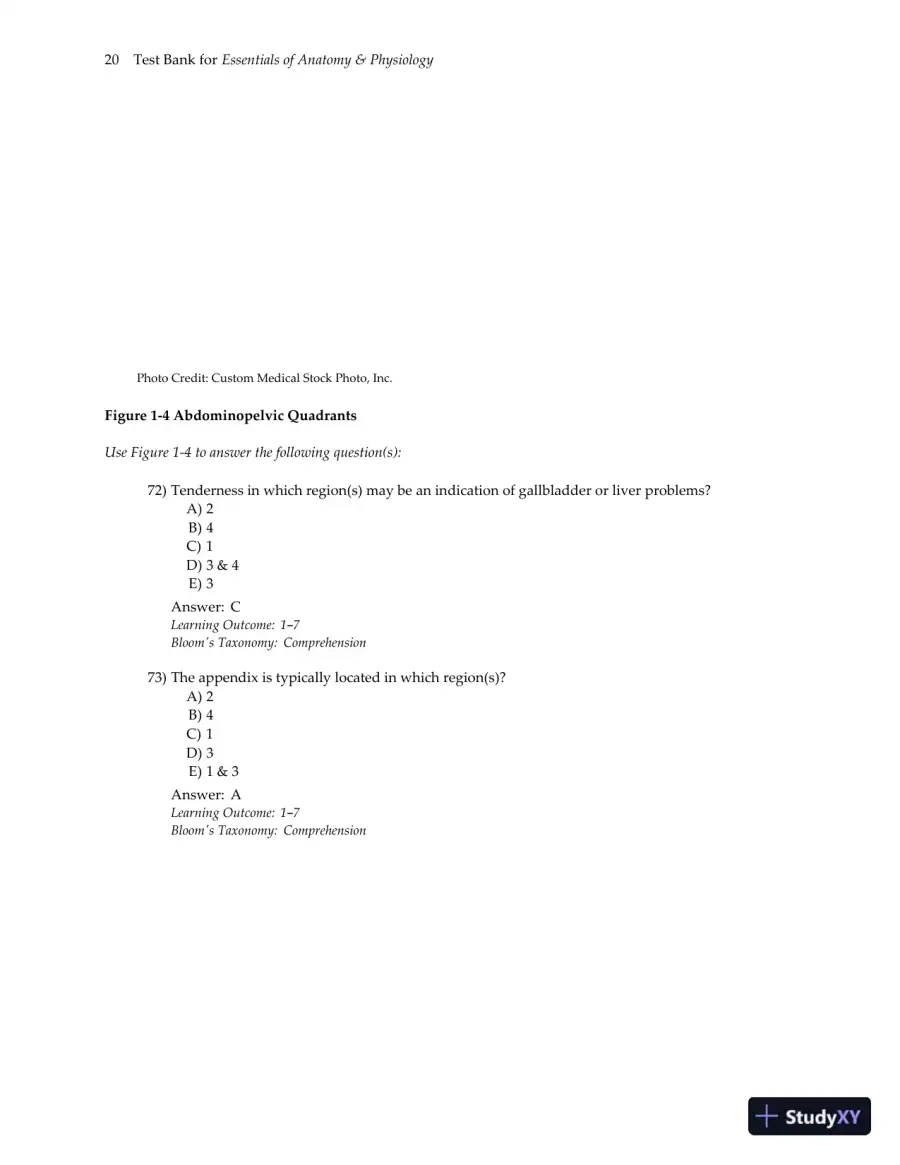 Test Bank for Essentials of Anatomy and Physiology , 7th Edition, page 23