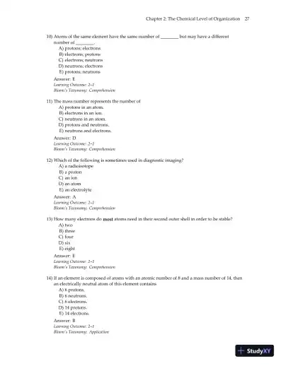 Test Bank for Essentials of Anatomy and Physiology , 7th Edition - Page 30 preview image