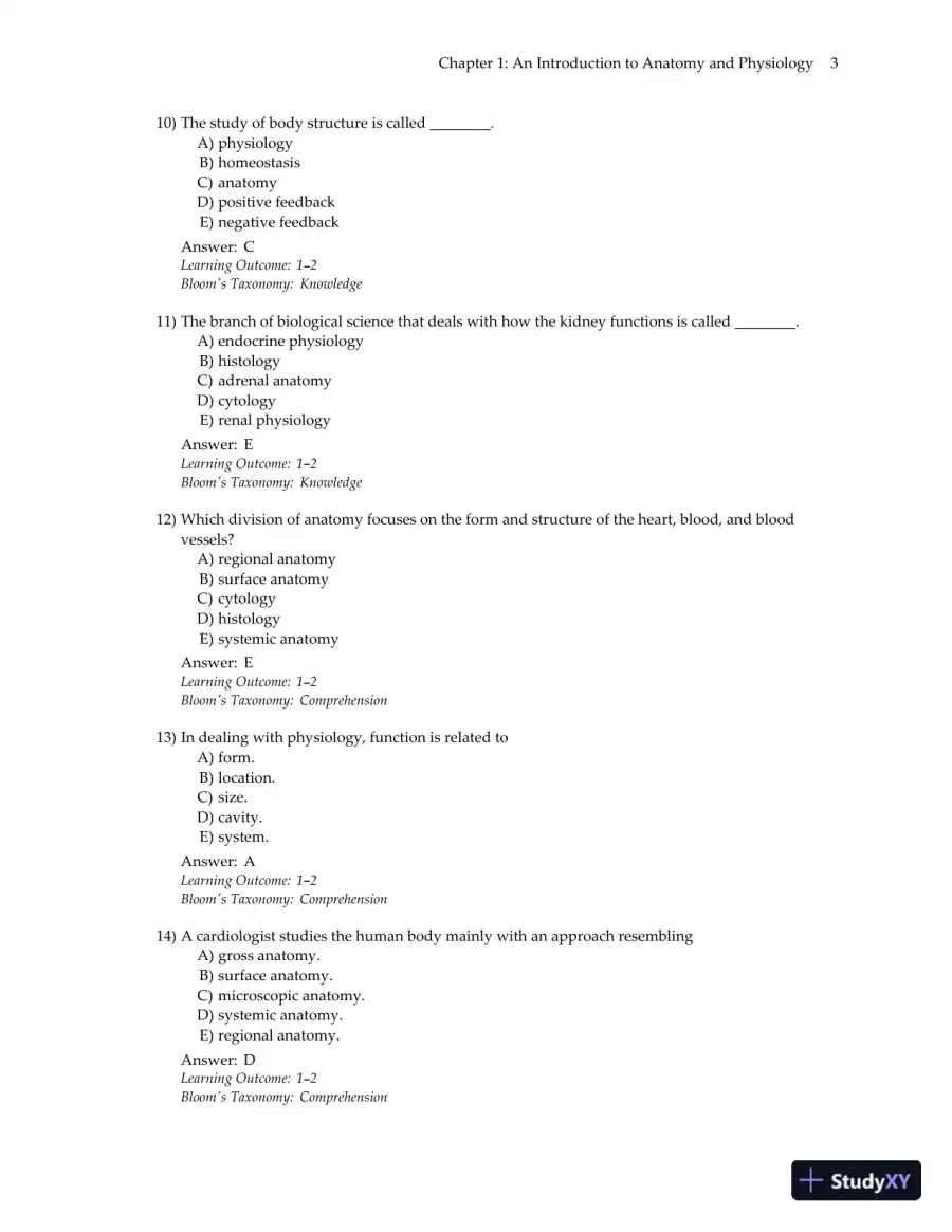 Test Bank for Essentials of Anatomy and Physiology , 7th Edition, page 6