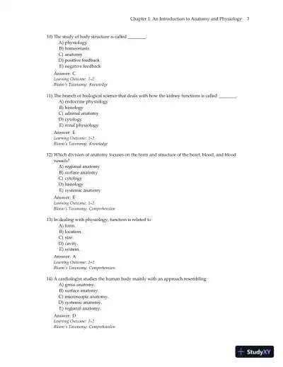 Test Bank for Essentials of Anatomy and Physiology , 7th Edition - Page 6 preview image