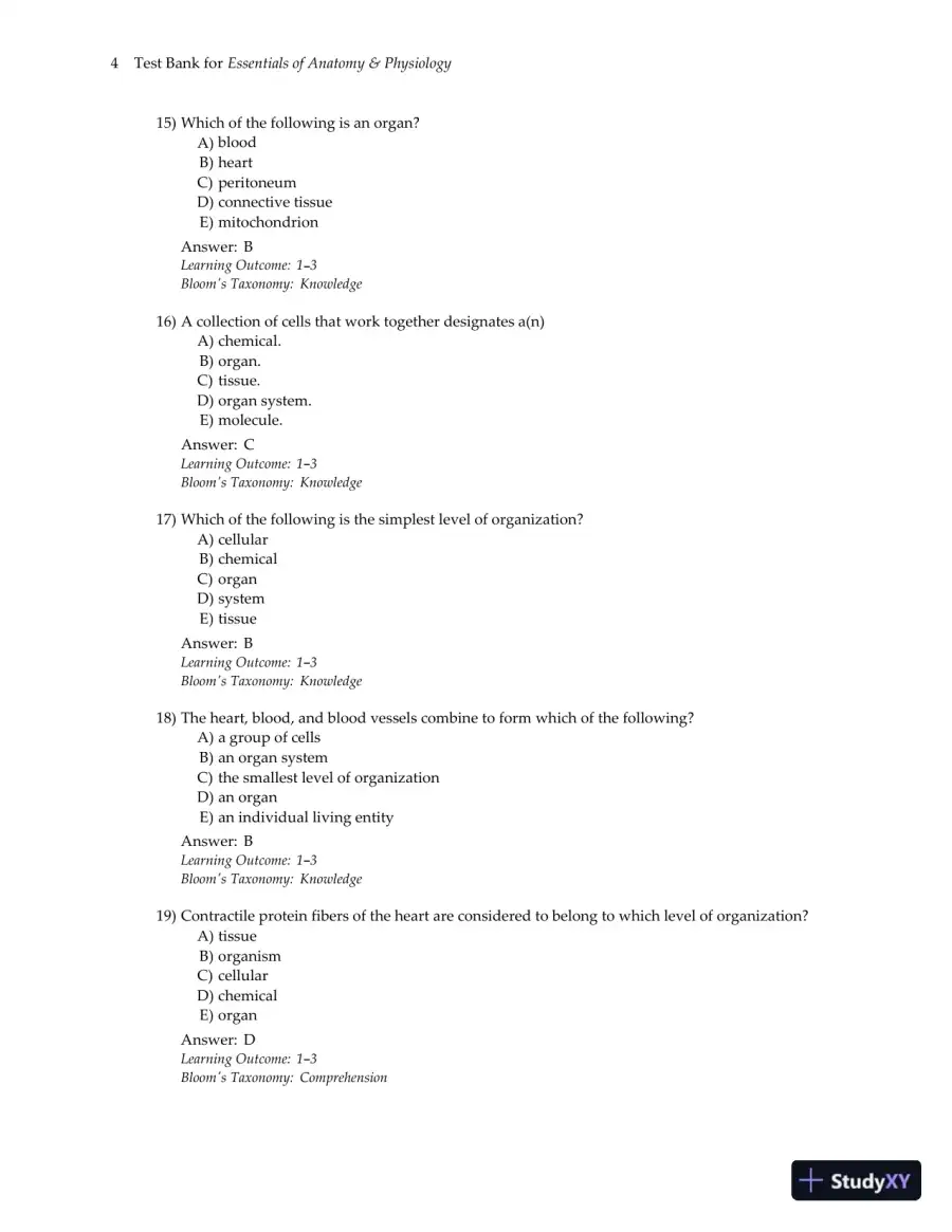 Test Bank for Essentials of Anatomy and Physiology , 7th Edition, page 7