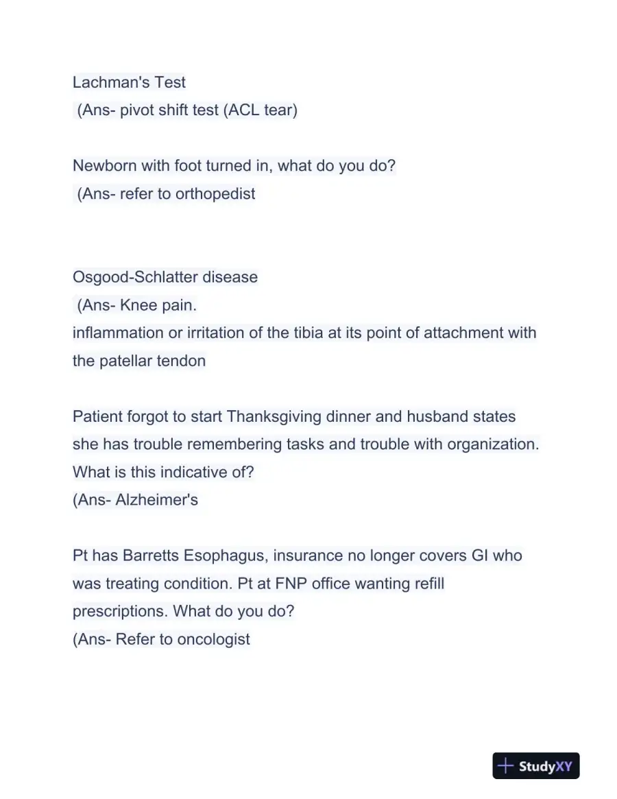 AANP Pediatrics FNP Certification Exam With Answers (236 Solved Questions), page 7