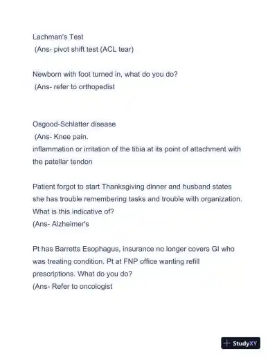 AANP Pediatrics FNP Certification Exam With Answers (236 Solved Questions) - Page 7 preview image