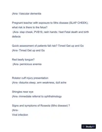 AANP Pediatrics FNP Certification Exam With Answers (236 Solved Questions) - Page 9 preview image
