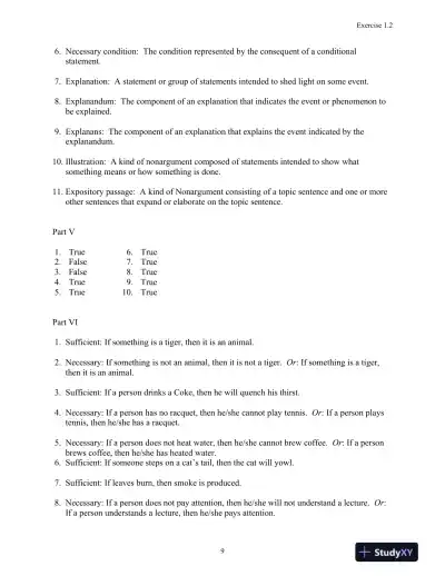 Solution Manual for Logic: The Essentials, 1st Edition - Page 10 preview image