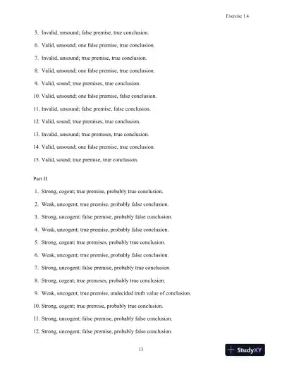 Solution Manual for Logic: The Essentials, 1st Edition - Page 14 preview image