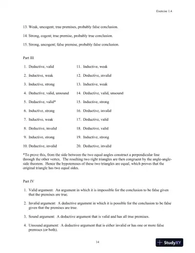 Solution Manual for Logic: The Essentials, 1st Edition - Page 15 preview image