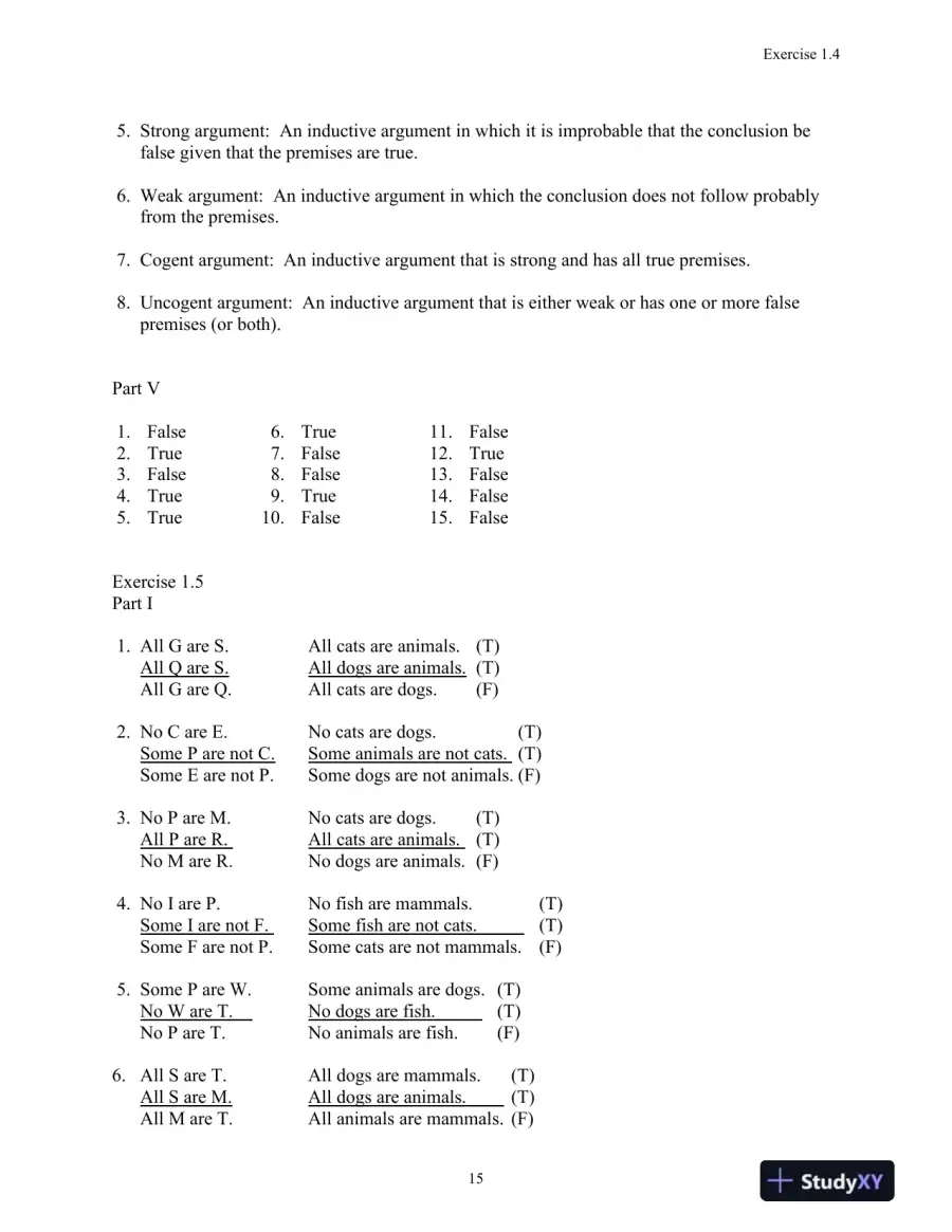 Solution Manual for Logic: The Essentials, 1st Edition, page 16