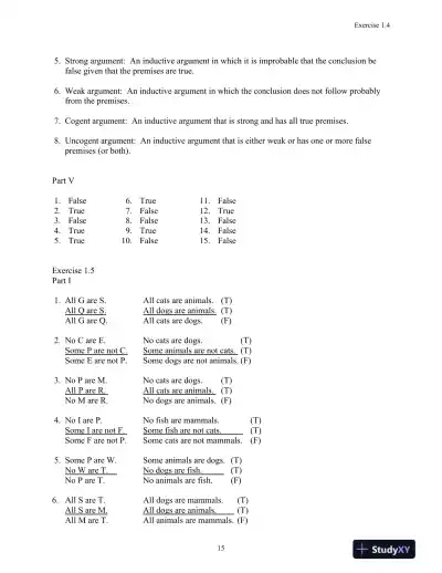 Solution Manual for Logic: The Essentials, 1st Edition - Page 16 preview image