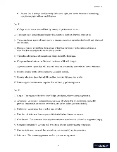 Solution Manual for Logic: The Essentials, 1st Edition - Page 6 preview image