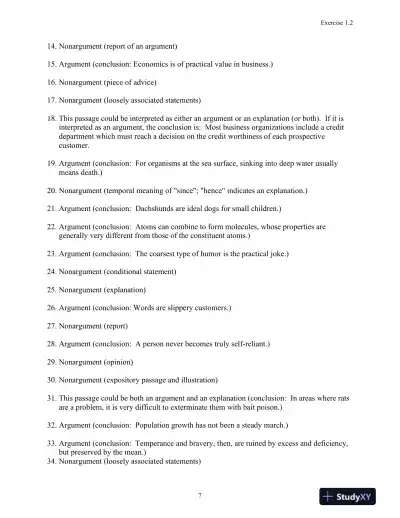 Solution Manual for Logic: The Essentials, 1st Edition - Page 8 preview image