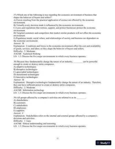 Test Bank for Business in Action , 8th Edition - Page 13 preview image