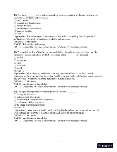 Test Bank for Business in Action , 8th Edition - Page 14 preview image