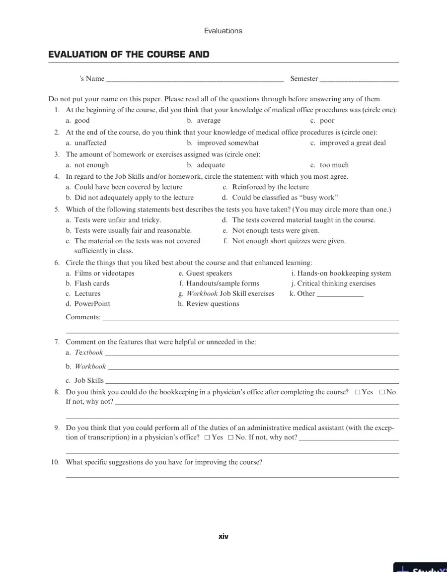 Solution Manual For Administrative Medical Assisting, 8th Edition, page 14