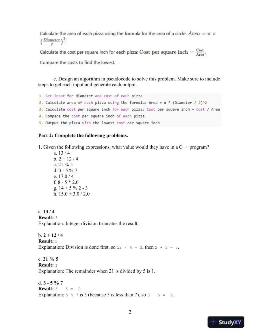 COMP122: Introduction to C++ Programming - Week 1 Homework, page 3