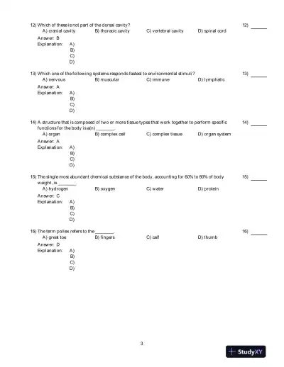 Human Anatomy And Physiology, 9th Edition Test Bank - Page 4 preview image