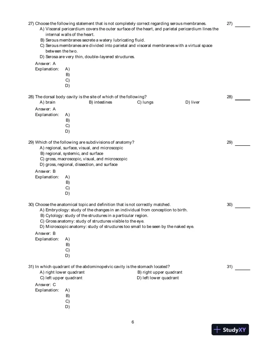 Human Anatomy And Physiology, 9th Edition Test Bank, page 7