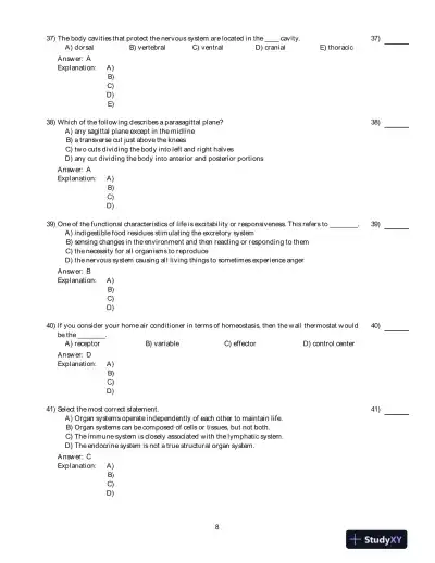 Human Anatomy And Physiology, 9th Edition Test Bank - Page 9 preview image