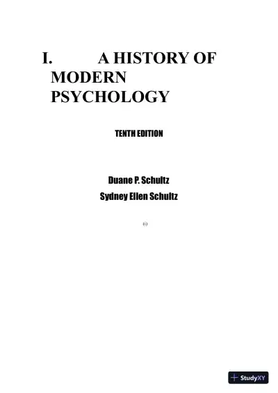 A History Of Modern Psychology, 10th Edition Test Bank - Page 1 preview image