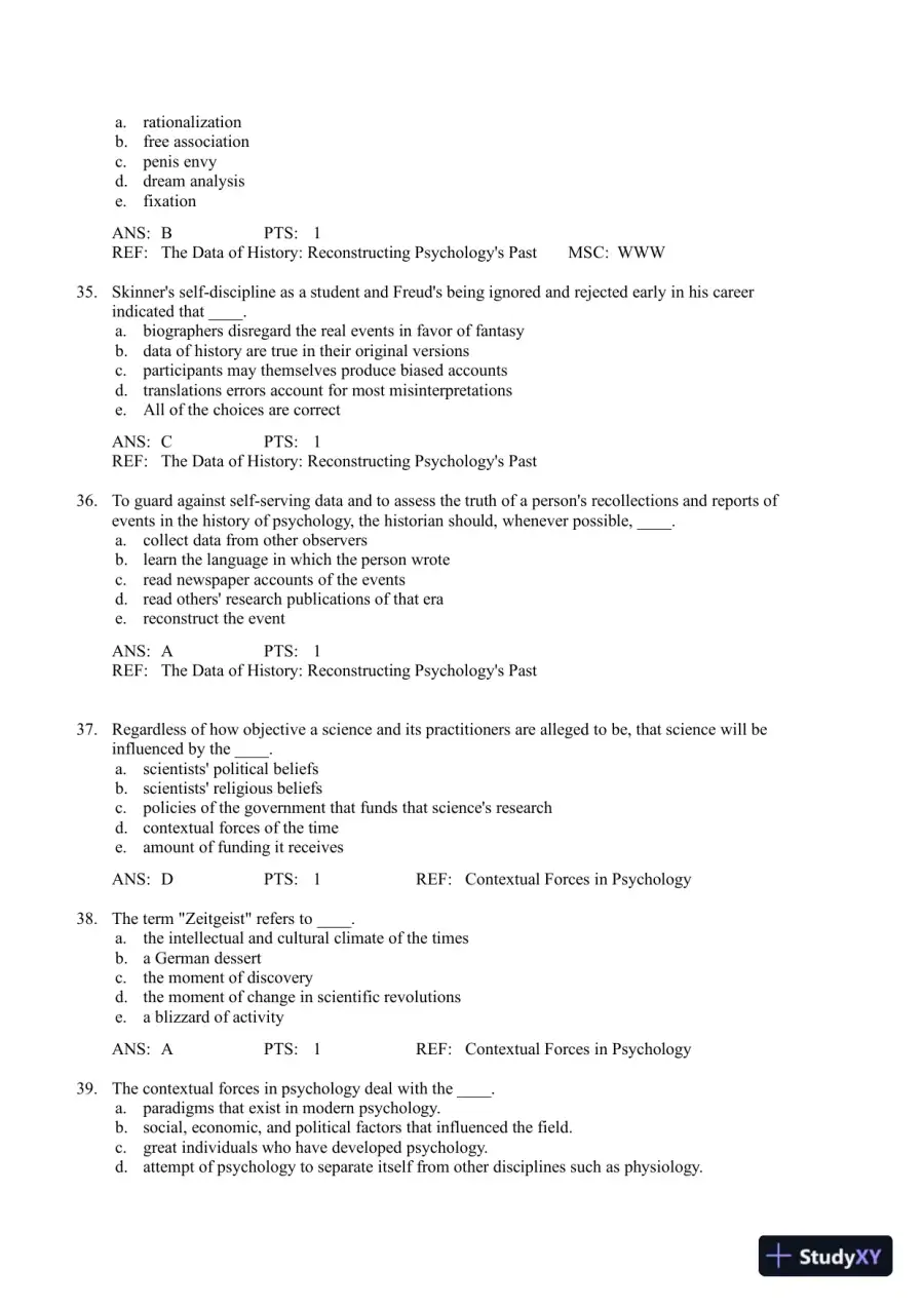 A History Of Modern Psychology, 10th Edition Test Bank, page 10