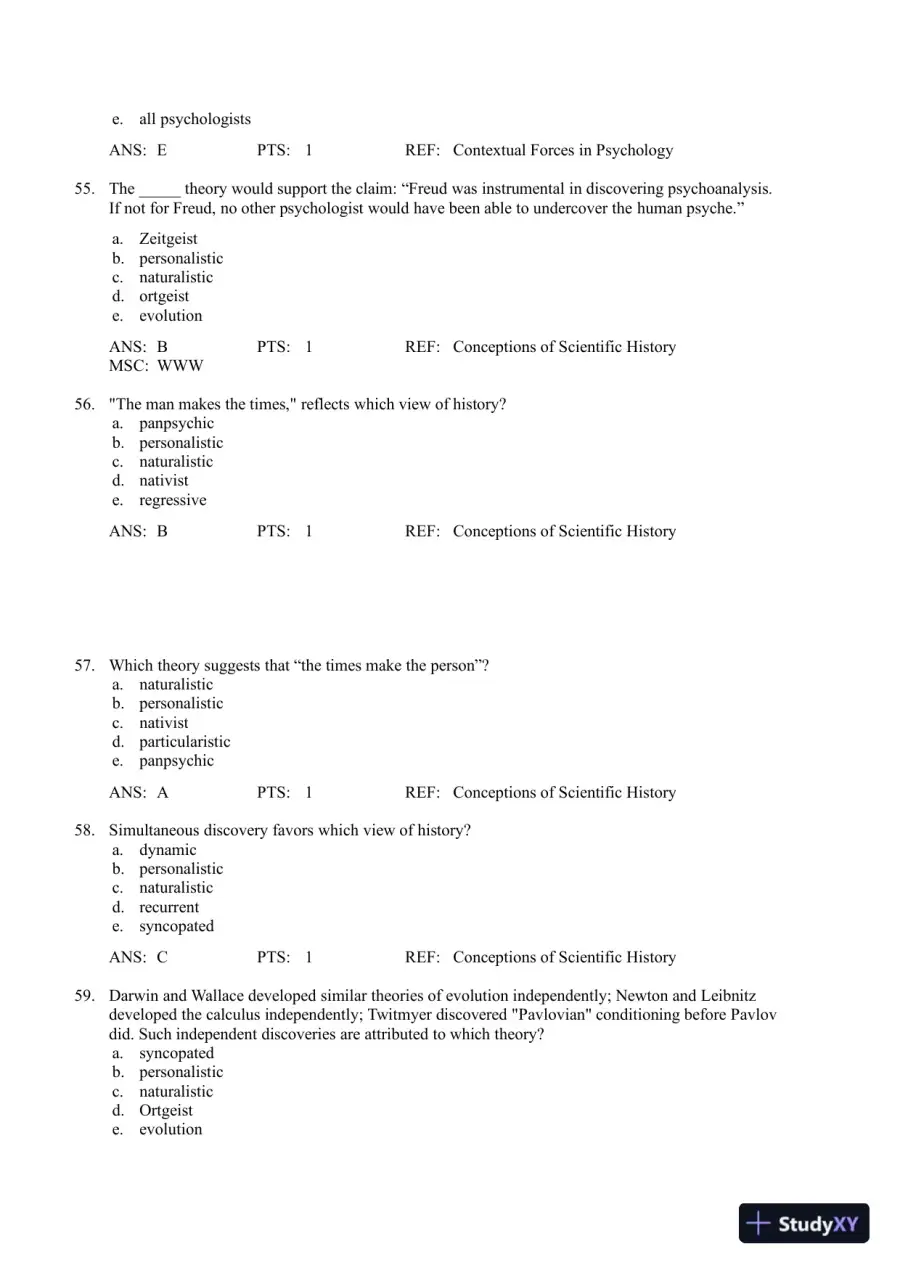 A History Of Modern Psychology, 10th Edition Test Bank, page 14