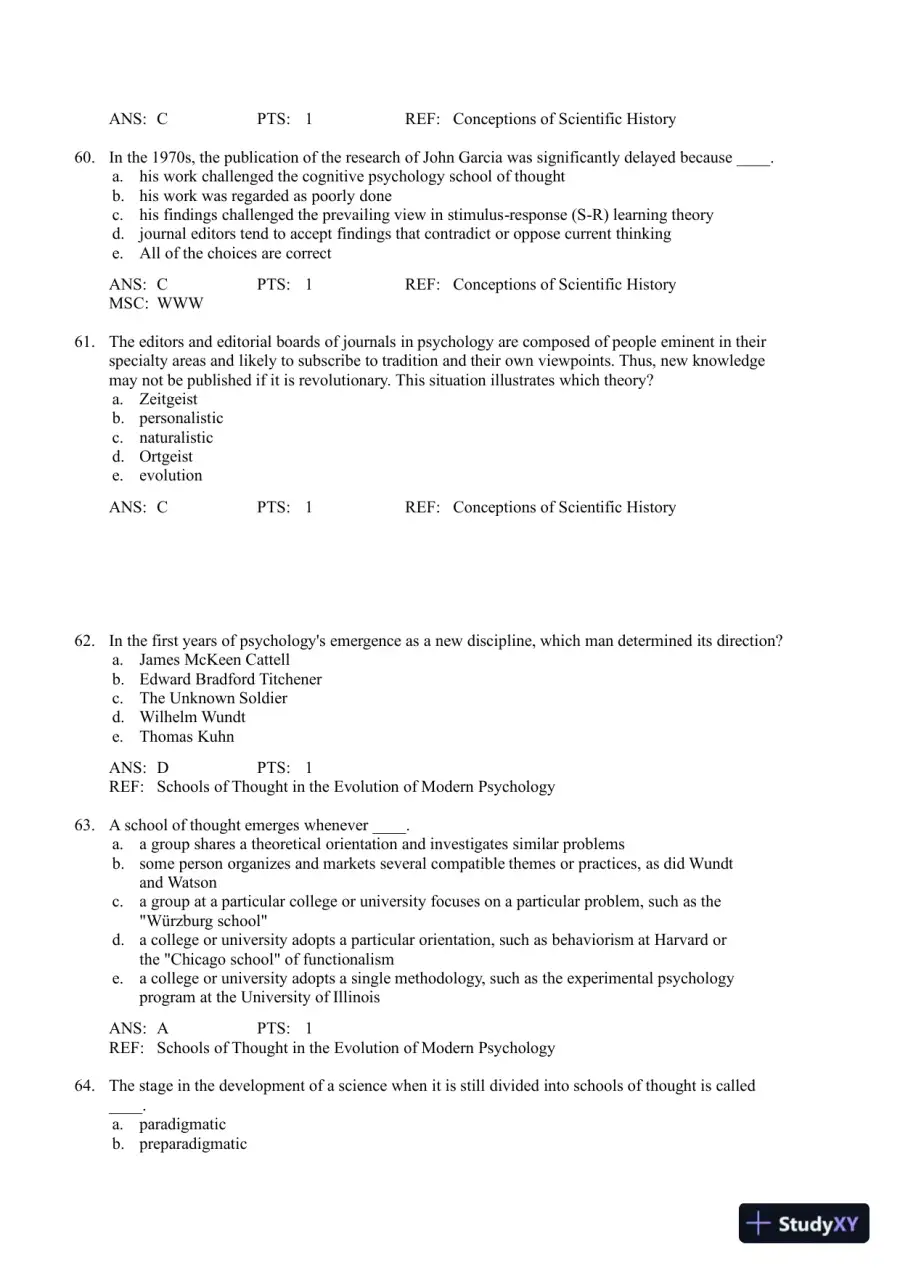 A History Of Modern Psychology, 10th Edition Test Bank, page 15