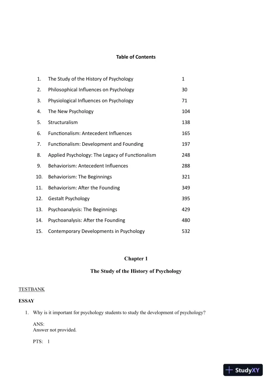 A History Of Modern Psychology, 10th Edition Test Bank, page 3