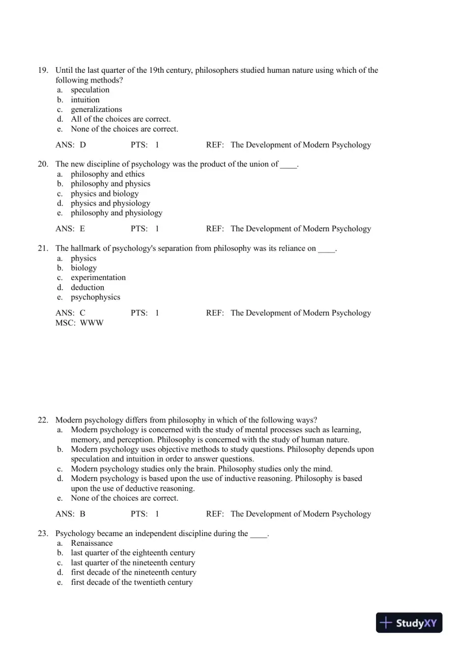 A History Of Modern Psychology, 10th Edition Test Bank, page 7