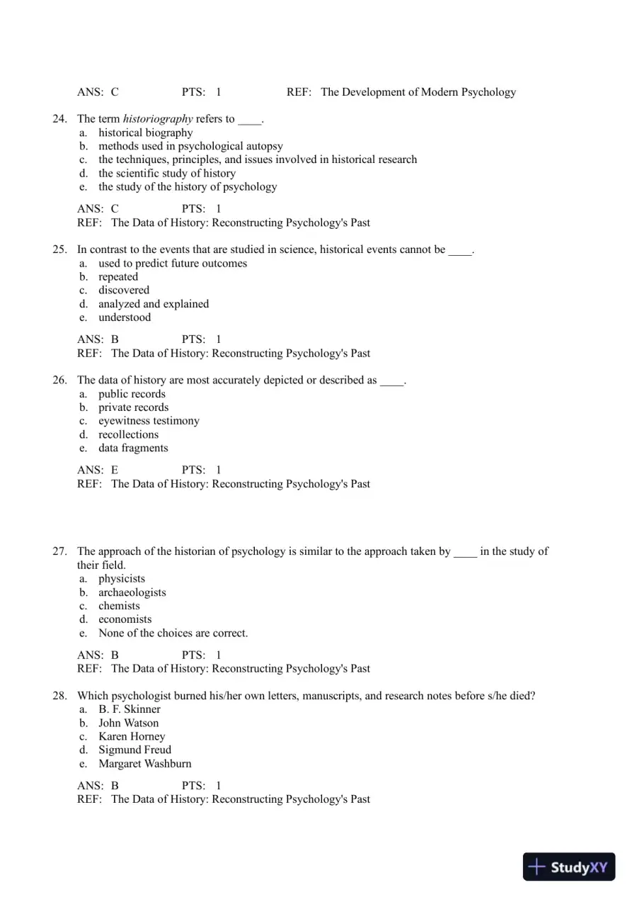 A History Of Modern Psychology, 10th Edition Test Bank, page 8