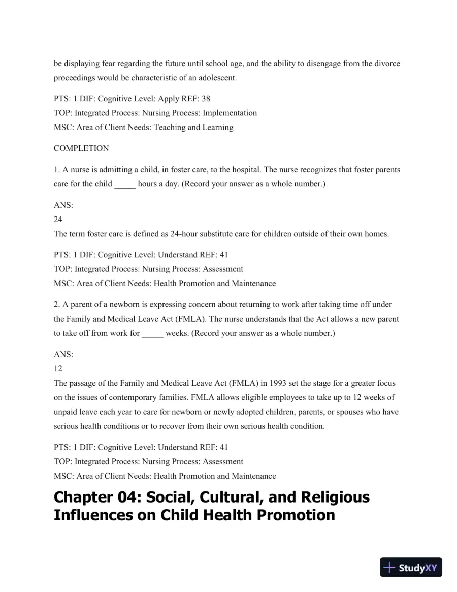 Test Bank For Wong's Essentials Of Pediatric Nursing, 9th Edition, page 23
