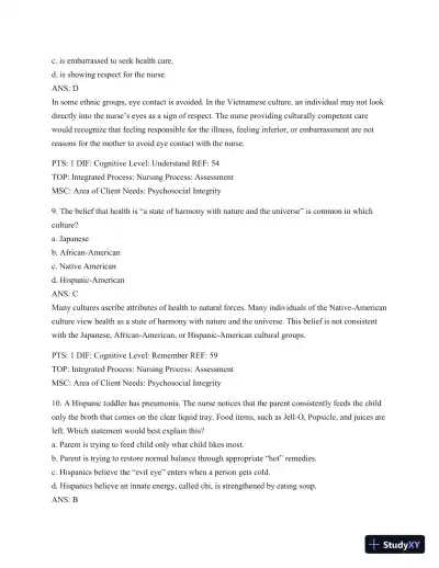 Test Bank For Wong's Essentials Of Pediatric Nursing, 9th Edition - Page 28 preview image