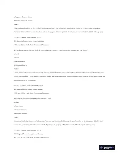 Test Bank For Wong's Essentials Of Pediatric Nursing, 9th Edition - Page 3 preview image