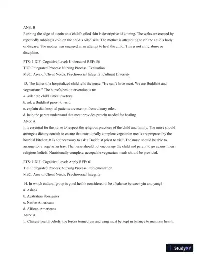 Test Bank For Wong's Essentials Of Pediatric Nursing, 9th Edition - Page 30 preview image