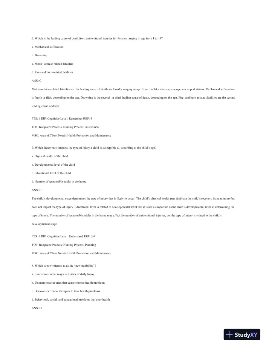 Test Bank For Wong's Essentials Of Pediatric Nursing, 9th Edition, page 4