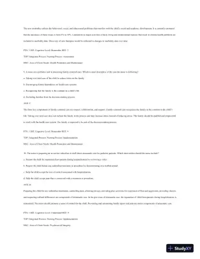 Test Bank For Wong's Essentials Of Pediatric Nursing, 9th Edition - Page 5 preview image