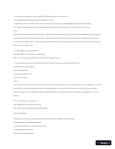 Test Bank For Wong's Essentials Of Pediatric Nursing, 9th Edition - Page 8 preview image