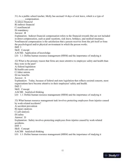 Test Bank for Human Resource Management, 15th Edition - Page 14 preview image