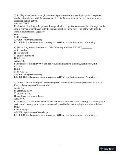 Test Bank for Human Resource Management, 15th Edition - Page 5 preview image