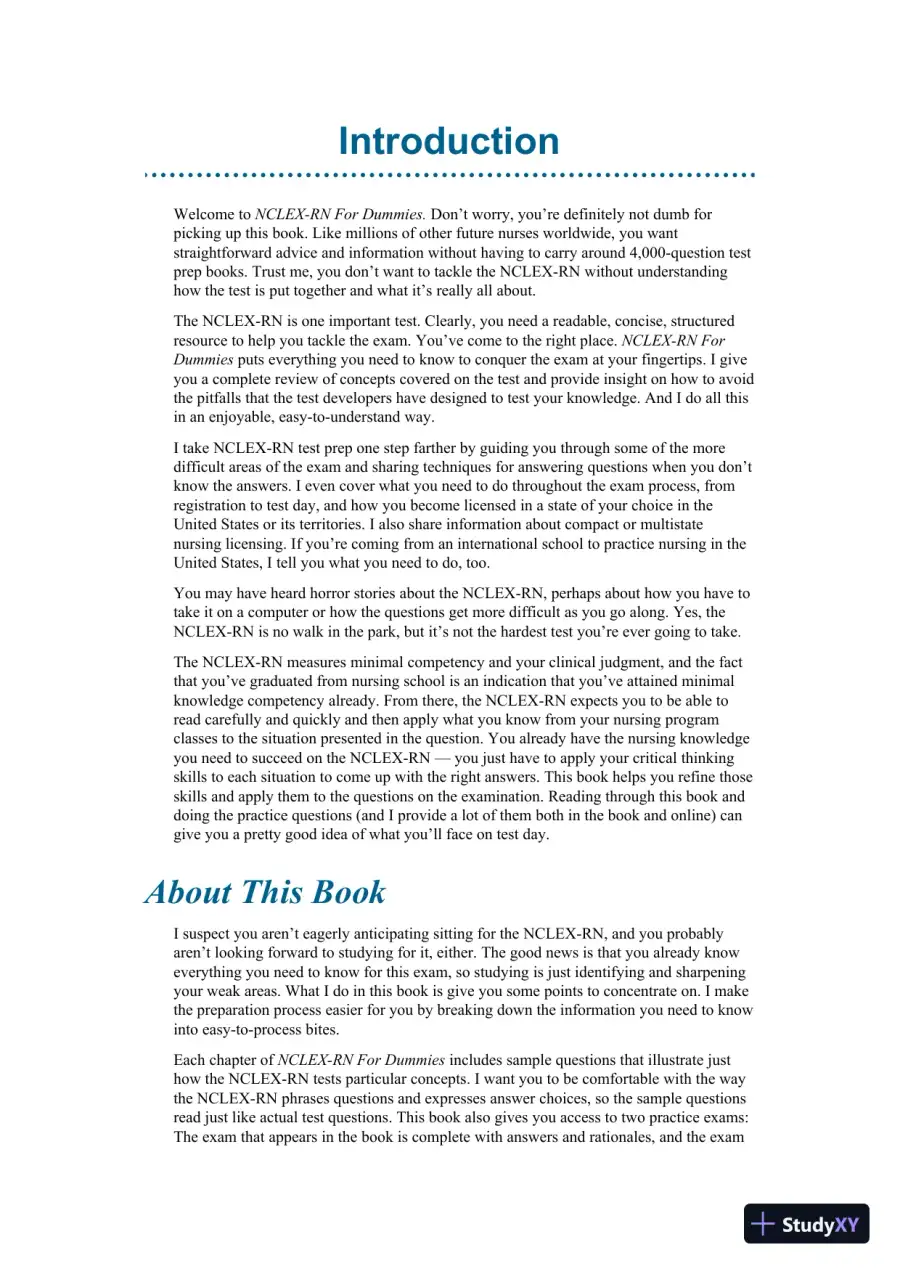 NCLEX-RN For Dummies with Online Practice Tests (2020), page 11