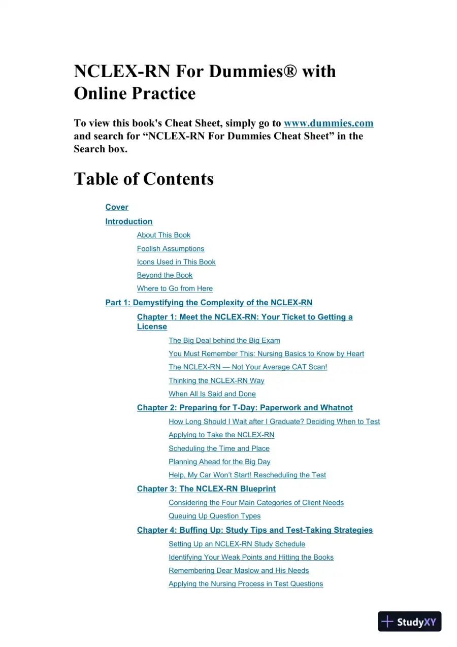 NCLEX-RN For Dummies with Online Practice Tests (2020), page 6