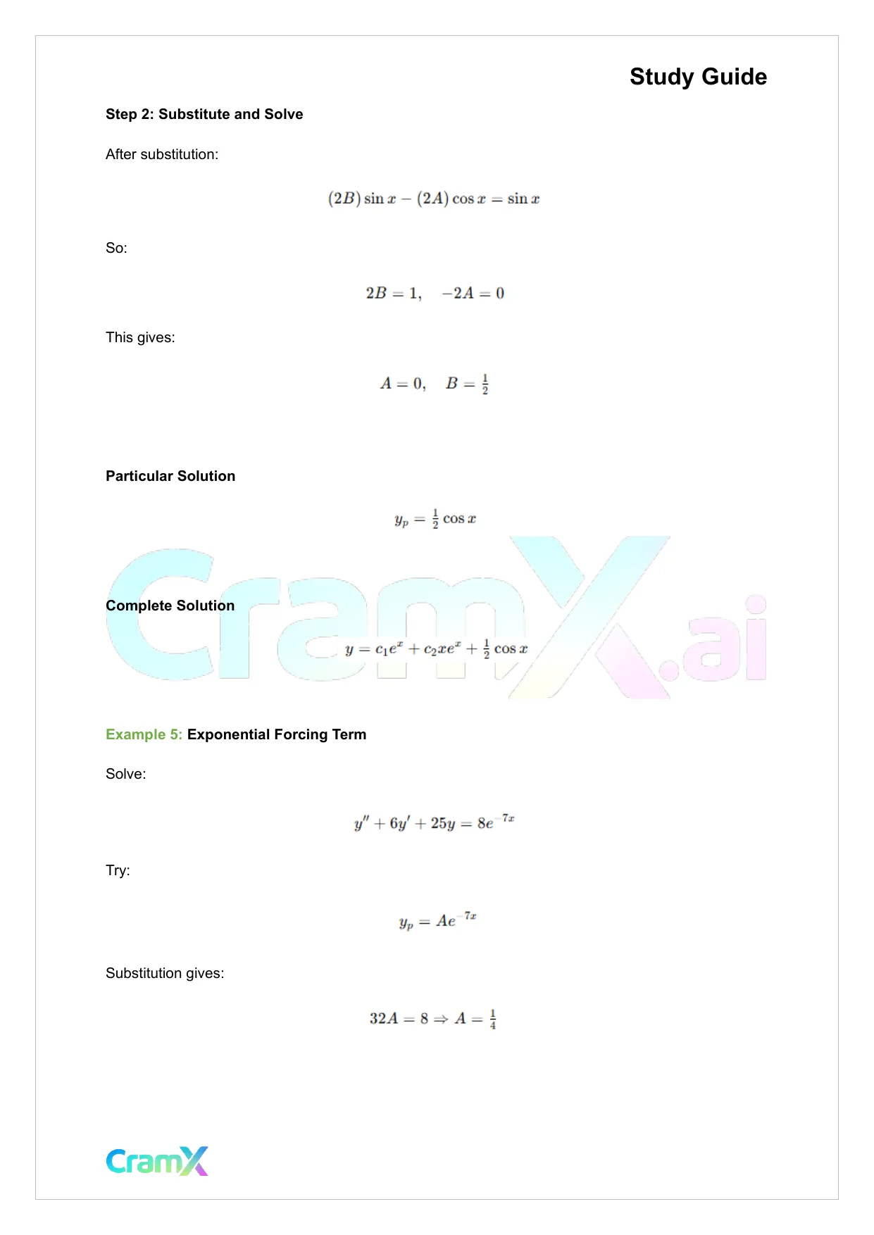 Differential Equations - Second-Order Equations - Page 10 preview image