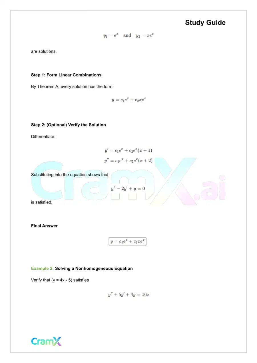 Differential Equations - Second-Order Equations, page 3