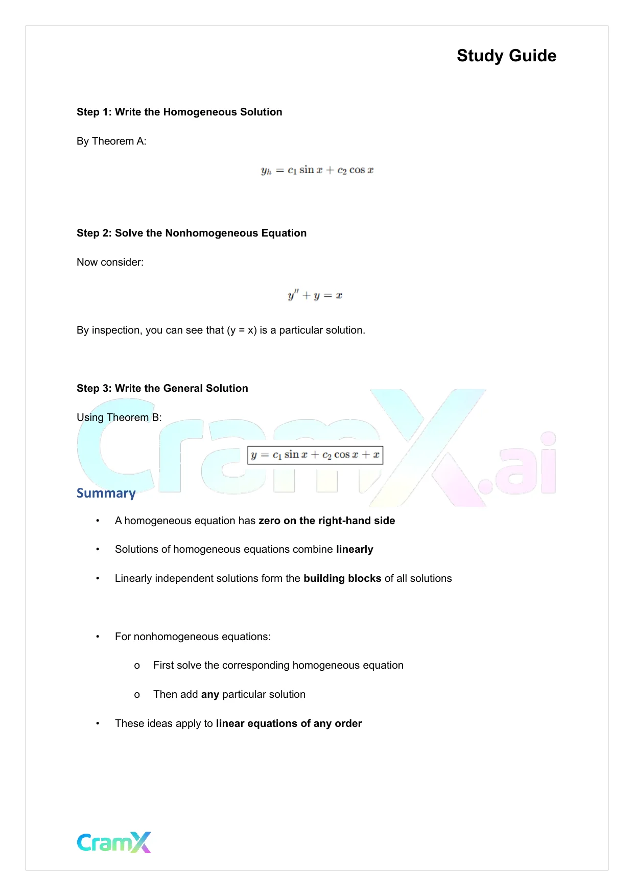 Differential Equations - Second-Order Equations - Page 5 preview image