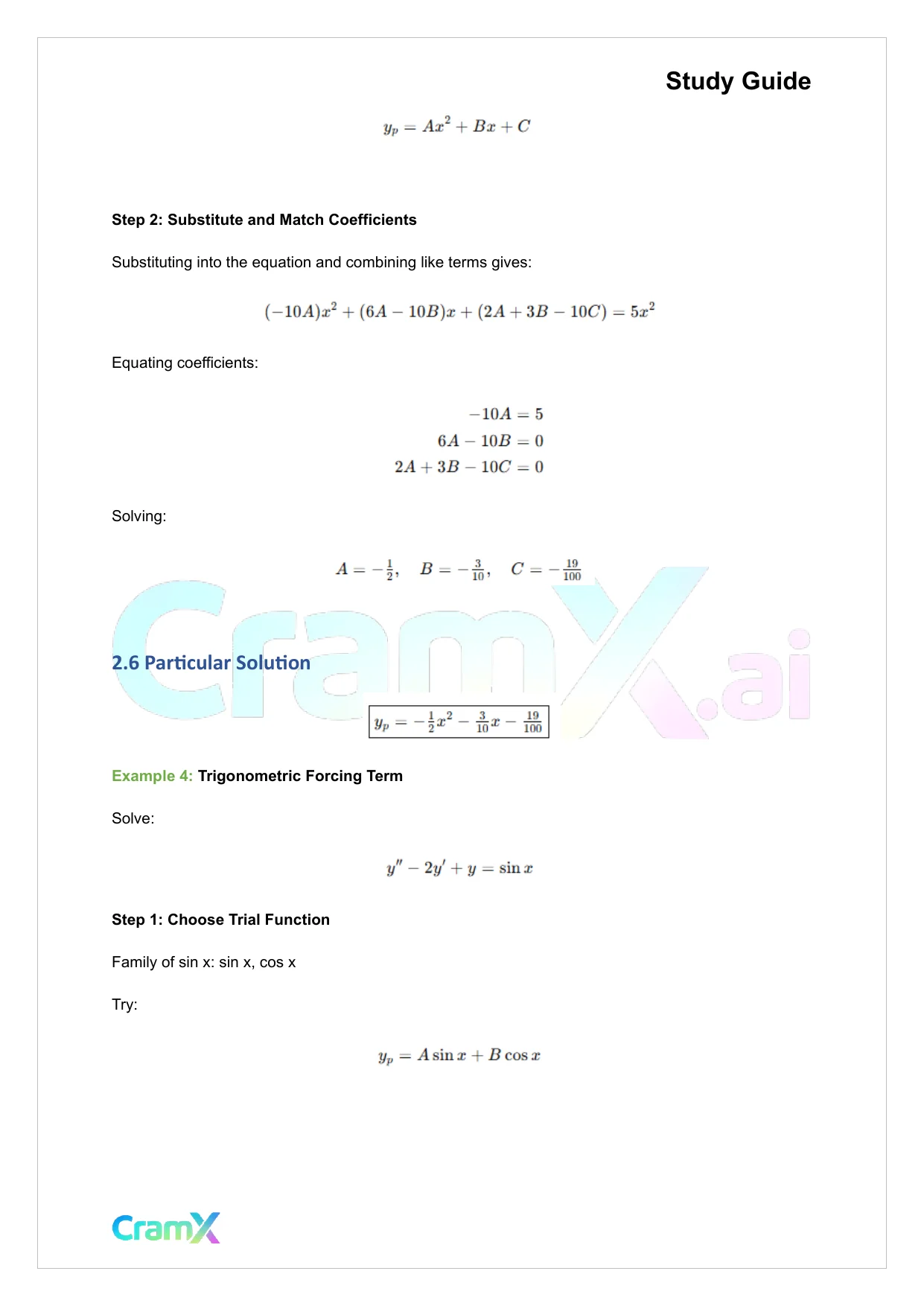 Differential Equations - Second-Order Equations - Page 9 preview image