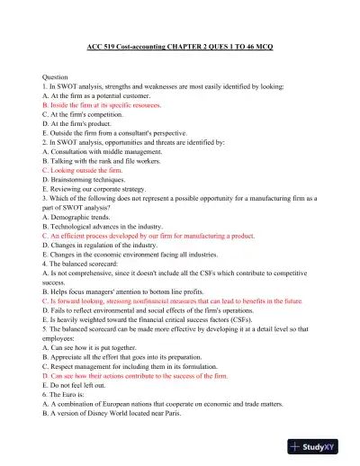ACC 519 Cost-Accounting - Page 1 preview image
