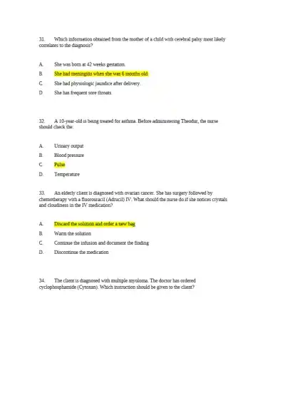 NCLEX-PN Final Exam - Page 10 preview image