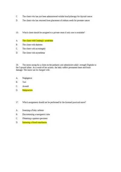 NCLEX-PN Final Exam - Page 17 preview image